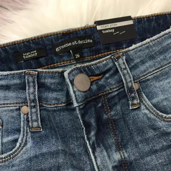 Greene St Denims High Rise Distressed Tomboy Jeans - Picture 6 of 7